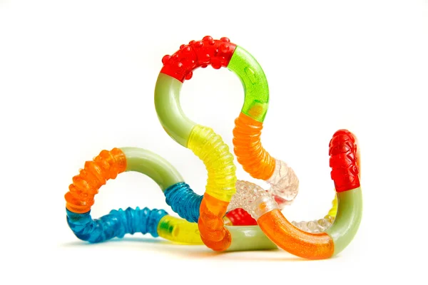 Kleurrijke speelgoed labyrint over Wit — Stockfoto