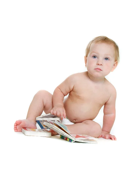 Cute baby over white — Stock Photo, Image