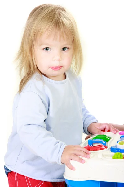 Bonito criança menina mais branco retrato — Fotografia de Stock