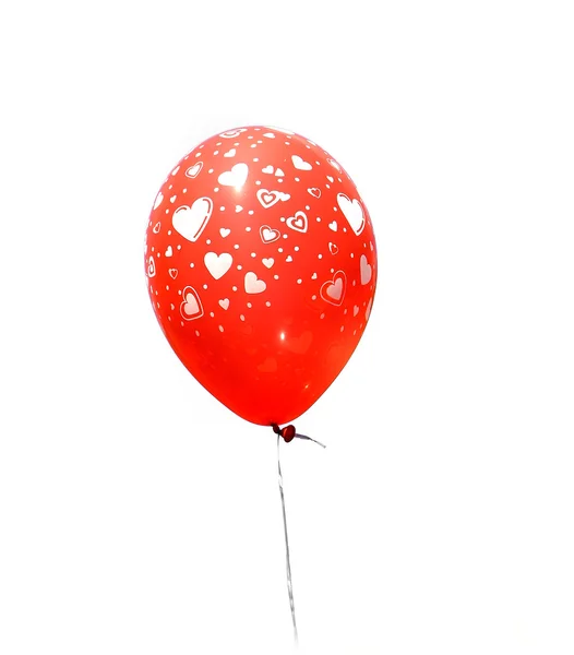 Forme de coeur de ballon rouge wth sur blanc — Photo