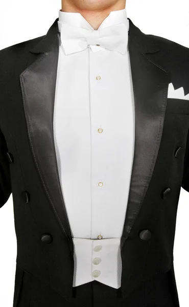 Mannelijke tuxedo over Wit — Stockfoto