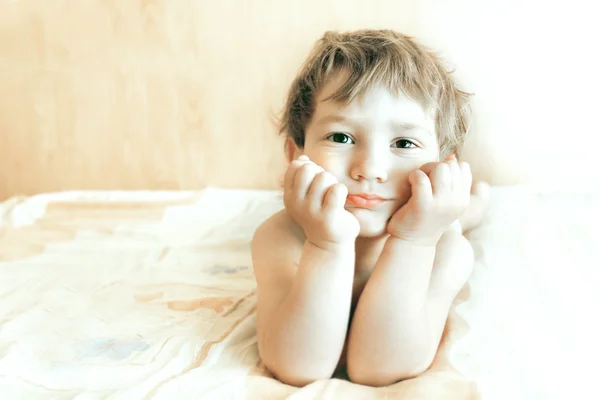 Sleepy boy in the morning — Stock Photo, Image