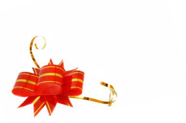 beyaz üzerine kırmızı kurdele