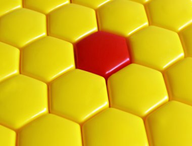 pattern from yellow and red hexagons