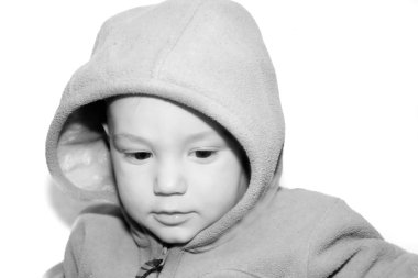 sıcak ceketli erkek bebek