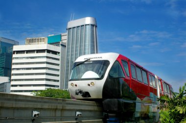 Monorail in city clipart