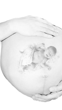 Unborn baby in mother clipart
