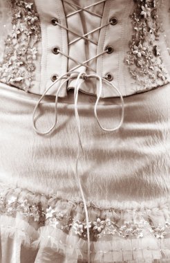 Close up of bridal corset over white clipart