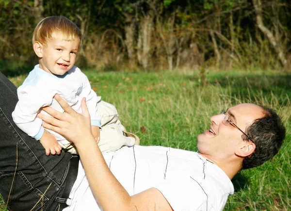 Father and son outdoor portrait — Stock Photo, Image