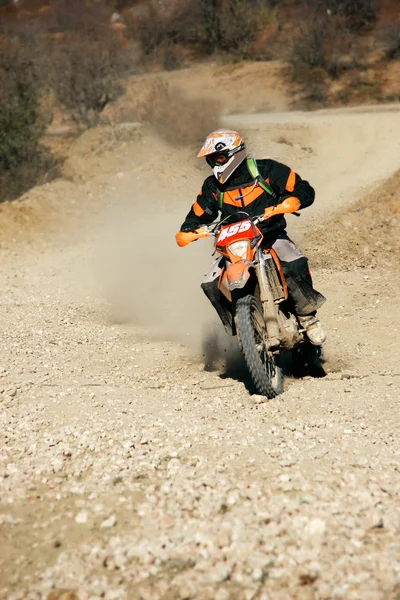 Coureur de moto en cours de route — Photo