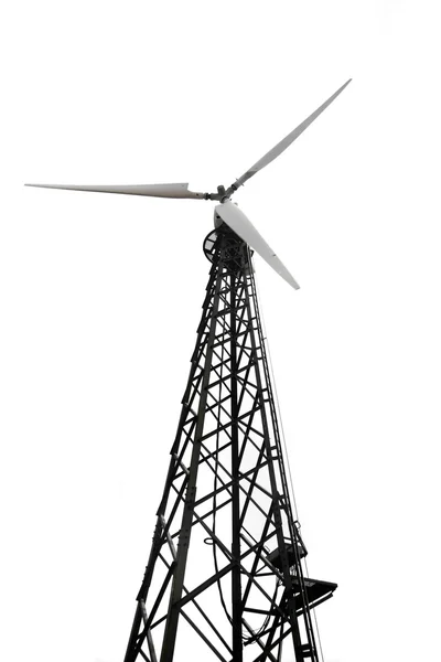 Wind turbine over white — Stock Photo, Image