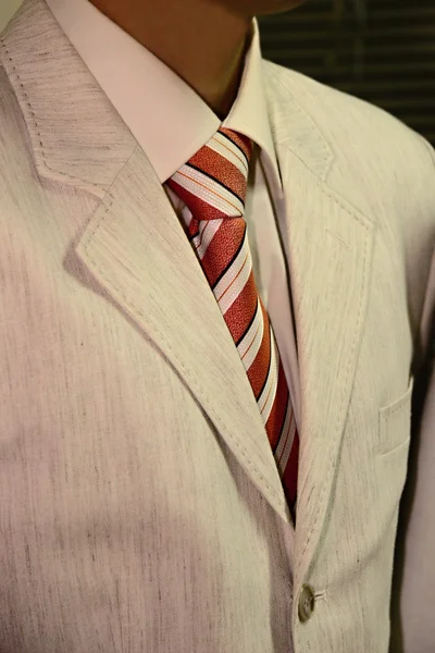 Male tuxedo in beige formal suite — Stock Photo, Image