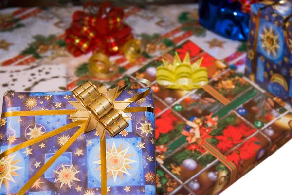 Many gift boxes over white — Stock Photo, Image