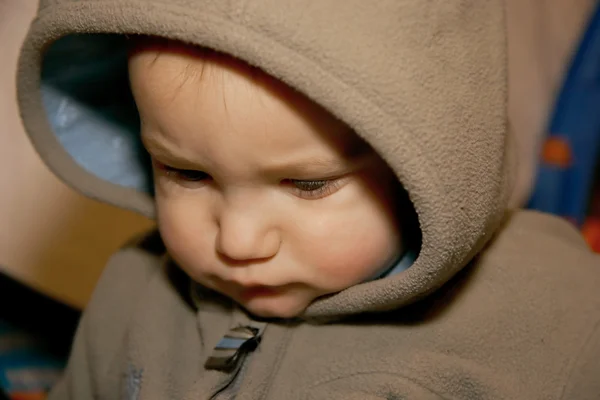 Triste portrait de bébé garçon — Photo