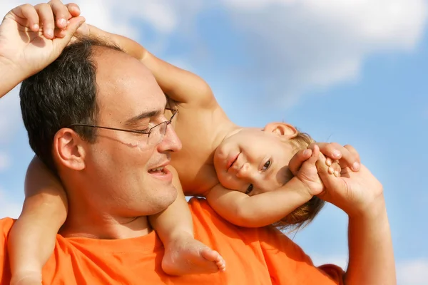 Vater und Sonne im Freien Porträt — Stockfoto