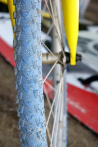 Close up van fiets wiel — Stockfoto