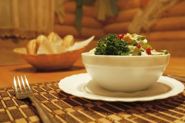 Salad served for meal — Stock Photo, Image