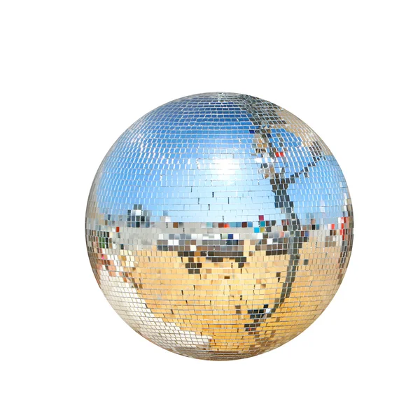 Disco labdát, elszigetelt, felett fehér — Stock Fotó