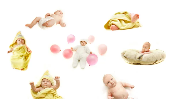 Coleção de vida do bebê sobre branco — Fotografia de Stock