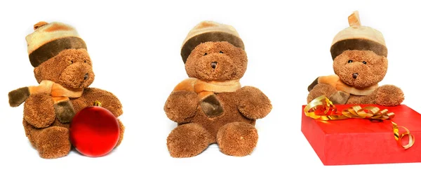 Teddy bear over white collection — Stok Foto