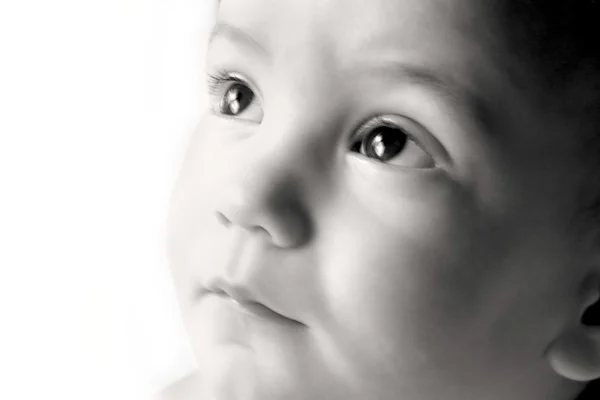 Close up portrait of a baby over white — Stock Photo, Image