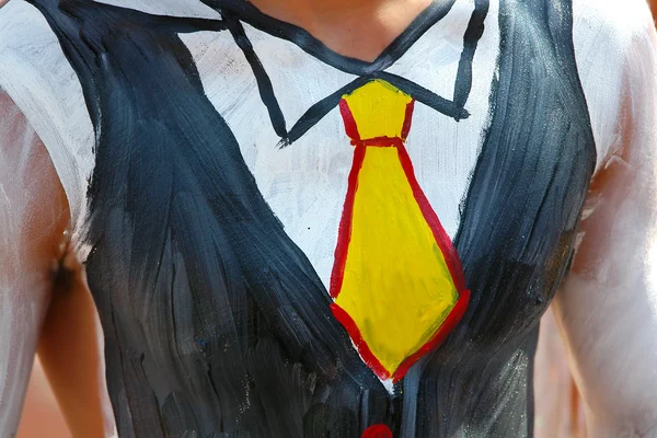 Male torso in painted tuxedo — Stock Photo, Image