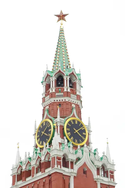 Torre do Kremlin isolada sobre branco, Moscou, Rússia — Fotografia de Stock