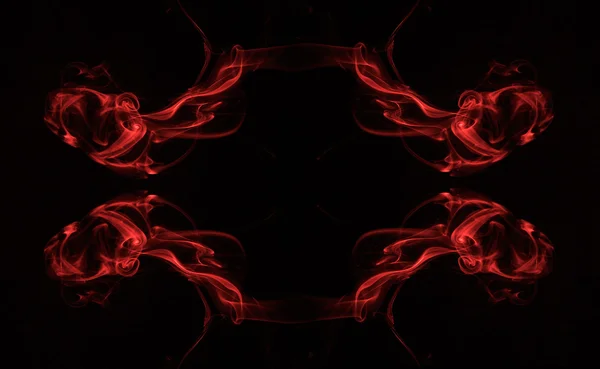 Ram från röd rök över svart — Stockfoto