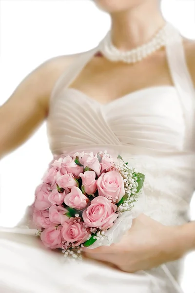 Wedding bouquet in bride — Stock Photo, Image