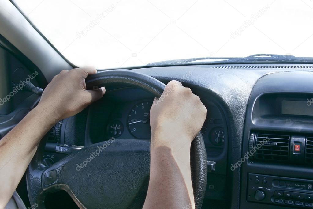 inside a car, isolated over white