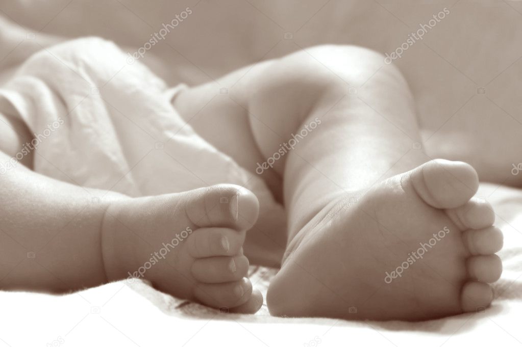 Close up of baby feet