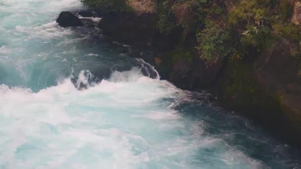 Folyami Zuhatagok Huka Esik Közelében Taupo Vagy Rotorua Északi Sziget — Stock videók