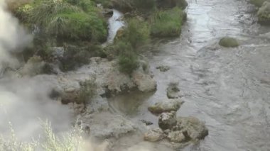 Te Pui Pohuta gayzeri jeotermal volkanik park Rotorua Yeni Zelanda 'da. Yüksek kaliteli FullHD görüntüler