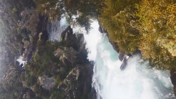 Folyami Zuhatagok Huka Esik Közelében Taupo Vagy Rotorua Északi Sziget — Stock videók