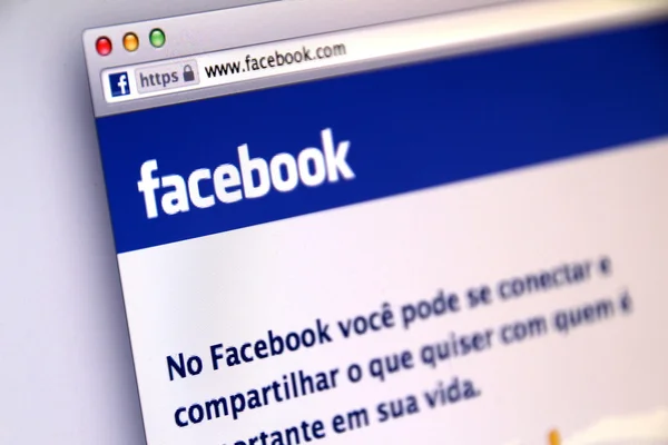 Portugese Facebook Sign-in Page used by Millions of Users Around the World Stock Photo