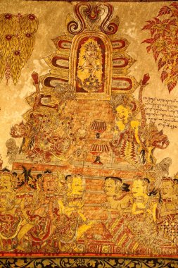 geleneksel Endonezya yaldızlı wayang Sarayı resimlerinde