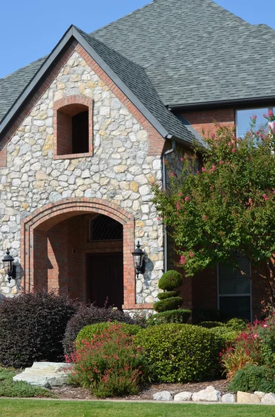 Stone house front door — Stock Photo, Image