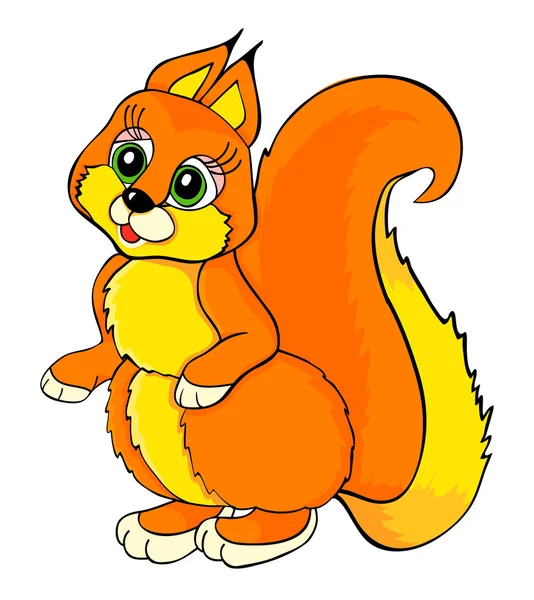 Beauty squirrel cartoon- vector illustraton — Stock Vector