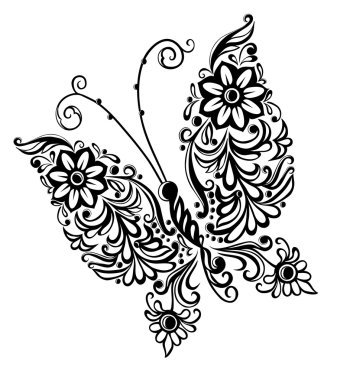 Kelebek boyama, soyut öğenin tasarım girdap