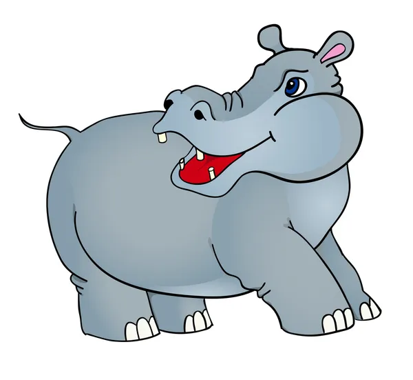 Hipopótamo dos desenhos animados — Vetor de Stock