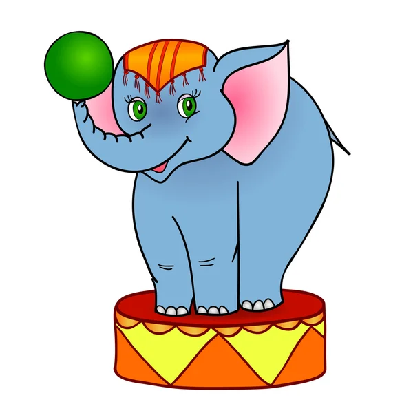 Circo de elefantes de dibujos animados — Vector de stock