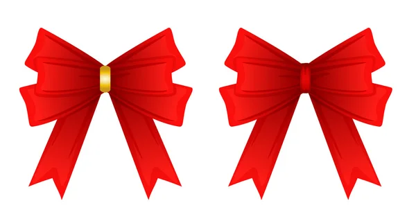Červenou stuhou svázané v přídi, izolované na bílém — Stockový vektor