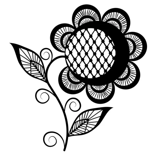 Logotipo de girasol abstracto, blanco y negro. Aislado sobre fondo blanco — Vector de stock