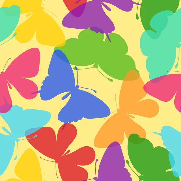 Seamless bright background of butterflies — Stock Vector