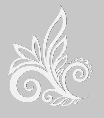 Kağıt çiçek tasarım öğesi gri bir arka plan üzerinde.