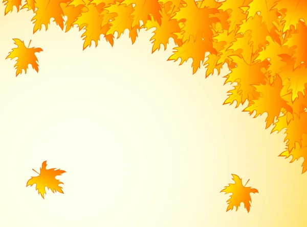 在温暖的颜色与黄色枫叶背景叶子. — 图库矢量图片