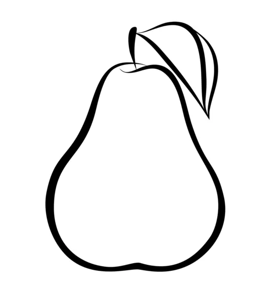 Vector monochrome illustration of pear logo. — Stock Vector