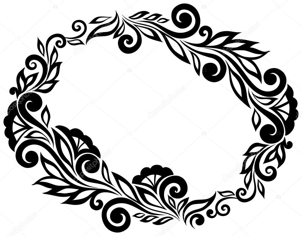 Black and white lace flowers and leaves isolated on white. Floral