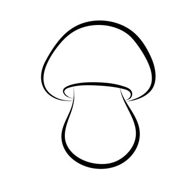 mantar logo vektör tek renkli çizimi.