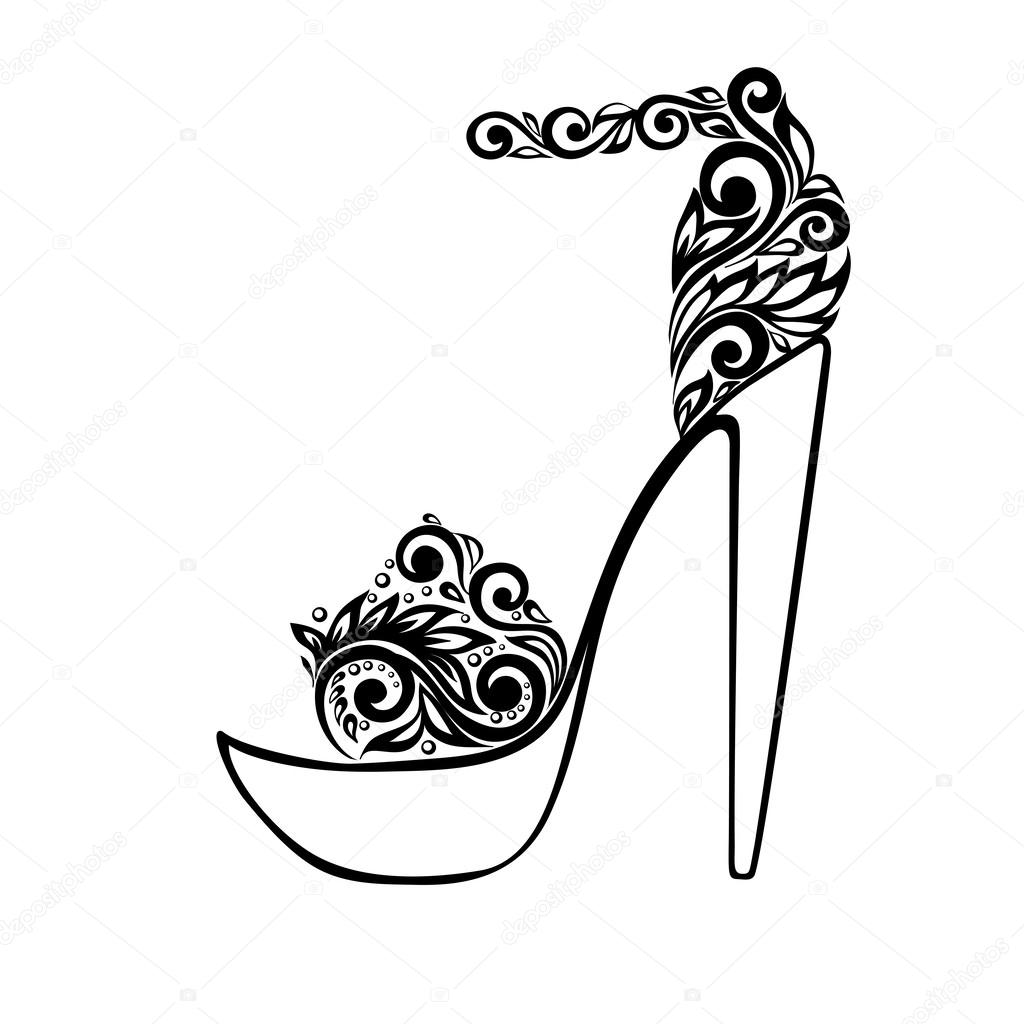 Beautiful sandals, decorated with black and white floral ornament. Many similarities to the author's profile